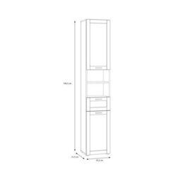 Furniture To Go Lokko Tall Narrow Bathroom Cabinet With 2 Doors And 1 Drawer With Silver Handles In White - thumbnail 9
