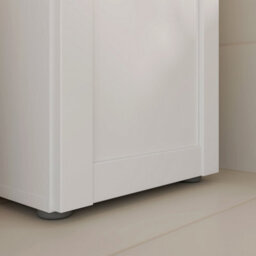 Furniture To Go Lokko Tall Narrow Bathroom Cabinet With 2 Doors And 1 Drawer With Silver Handles In White - thumbnail 8