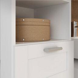 Furniture To Go Lokko Tall Narrow Bathroom Cabinet With 2 Doors And 1 Drawer With Silver Handles In White - thumbnail 7