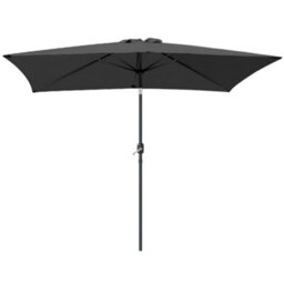 Sundaze 2X3M Black Rectangle Garden Parasol Umbrella Patio Sun Shade Canopy Crank Tilt With Base - thumbnail 2