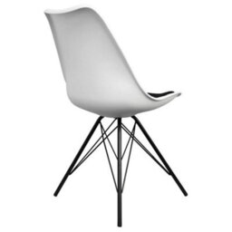 Fusion Living Soho White And Black Plastic Dining Chair With Black Metal Legs - thumbnail 2