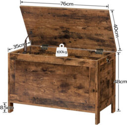 HOOBRO Storage Bench, Wooden Storage Chest Trunk, Bed End Storage Bench, Large Toy Chests With Lid, Toy Box Organizer Unit, Shoe Bench, - thumbnail 8