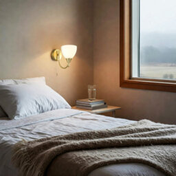 Happy Homewares Contemporary Pull Switched Wall Light In Antique Brass With White Glass Shade - thumbnail 7