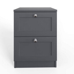 Fwstyle Artus Grey Panelled 2 Drawer Bedside Chest (H) 55Cm (W) 40Cm (D) 40Cm Extra Deep Drawers - thumbnail 6
