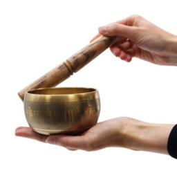 Large Five Buddha Singing Bowl Gold - thumbnail 5