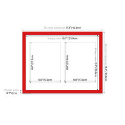 16X12 Inch 2 Opening Photo Collage Frame, Display Two 9X7 Inch Photos, Multi Aperture Family Picture Frame, Red - thumbnail 4
