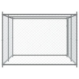 Walplus Grey Dog Cage With Door 4X2X1.5 M Galvanised Steel Kennel Pen - thumbnail 5