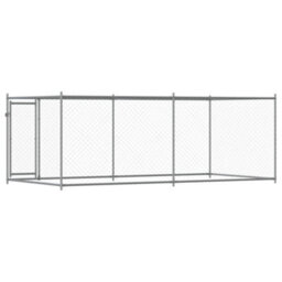 Walplus Grey Dog Cage With Door 4X2X1.5 M Galvanised Steel Kennel Pen - thumbnail 6