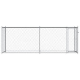 Walplus Grey Dog Cage With Door 4X2X1.5 M Galvanised Steel Kennel Pen - thumbnail 4