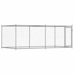 Walplus Grey Dog Cage With Door 4X2X1.5 M Galvanised Steel Kennel Pen - thumbnail 2