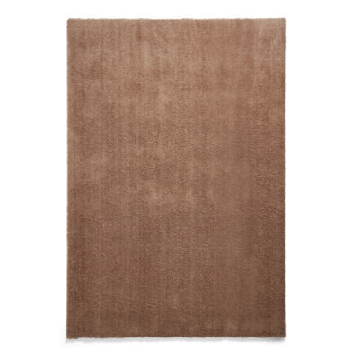 Walnut Shaggy Washable Plain Modern Rug For Living Room Bedroom & Dining Room-160Cm X 230Cm - image 1