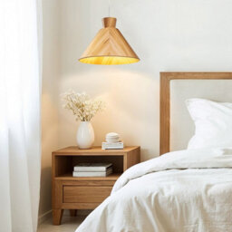 Luminosa Lighting Elstead Conical Dome Pendant Ceiling Light Teak - thumbnail 2
