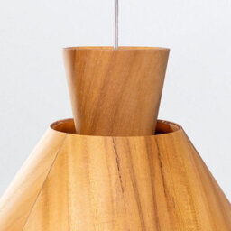 Luminosa Lighting Elstead Conical Dome Pendant Ceiling Light Teak - thumbnail 5