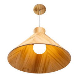 Luminosa Lighting Elstead Conical Dome Pendant Ceiling Light Teak - thumbnail 4