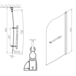 Plum&clay Poca Left Hand Acrylic Space Saver Bath With Bath Screen, Front Panel & End Panel (L)1690mm (W)690mm - thumbnail 5