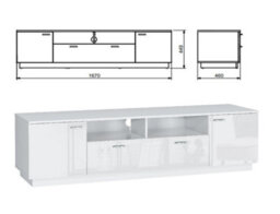 Impact Furniture Large Tv Unit With Drawers Storage White Gloss Cabinet Entertainment Media Stand For Up To 65 Inch Tv Modern Sol - thumbnail 4