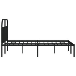 Berkfield Metal Bed Frame With Headboard Black 140X200 Cm - thumbnail 7