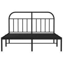 Berkfield Metal Bed Frame With Headboard Black 140X200 Cm - thumbnail 6