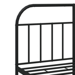 Berkfield Metal Bed Frame With Headboard Black 140X200 Cm - thumbnail 9