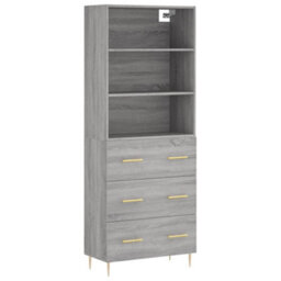 Berkfield Highboard Grey Sonoma 69.5X34X180 Cm Engineered Wood - thumbnail 2
