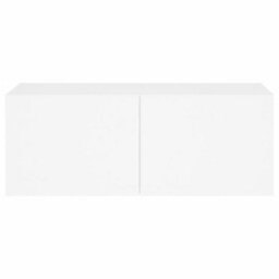 Berkfield Durable Tv Wall Cabinet With Led Lights White 80X35X31 Cm - thumbnail 9