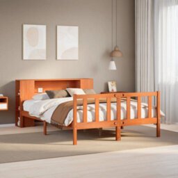 Berkfield Bookcase Bed Without Mattress Wax Brown 160X200 Cm Solid Wood - thumbnail 1