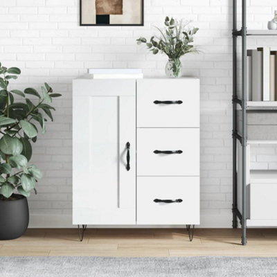 Berkfield Sideboard High Gloss White 69.5X34X90 Cm Engineered Wood - image 1