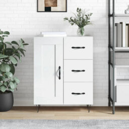 Berkfield Sideboard High Gloss White 69.5X34X90 Cm Engineered Wood - thumbnail 1