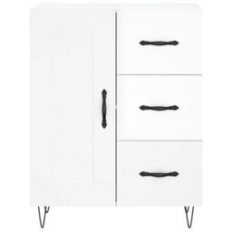 Berkfield Sideboard High Gloss White 69.5X34X90 Cm Engineered Wood - thumbnail 5