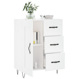Berkfield Sideboard High Gloss White 69.5X34X90 Cm Engineered Wood - thumbnail 4