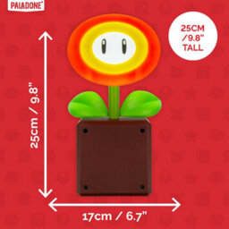 Super Mario Fire Flower Led Lamp, Officially Licensed Nintendo Desk Light For Gamers, Usb Powered Home Décor Gift, Paladone - thumbnail 4