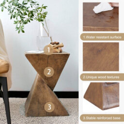 Fativo Indoor Outdoor Sofa Side Table Pedestal Concrete Accent Table - thumbnail 3
