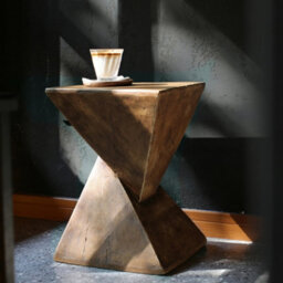 Fativo 45.5Cmh Indoor Outdoor Sofa Side Table Pedestal Concrete Accent Table