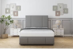 "Sloomy Lisbon Pewter Dumfries Divan Bed 4 Drawers-54"" Floor Standing Headboard 12"" Footboard 5' King" - thumbnail 2