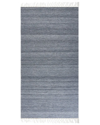 Beliani Grey Recycled Pet Indoor-Outdoor Rug 80 X 150 Cm With Fringe - image 1