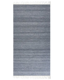 Beliani Grey Recycled Pet Indoor-Outdoor Rug 80 X 150 Cm With Fringe - thumbnail 1