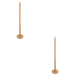 Loops Elegant Natural Bamboo Floor Lamps - 2 Pack - 1340mm Tall With Unique Wooden Stem And Led Bulbs