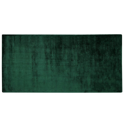 Beliani Rug Gesi Ii Dark Green 80 X 150 Cm Viscose - image 1