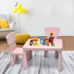Costway 3 Pcs Kids Table And Chair Set Toddler Activity Center Children Writing Desk - thumbnail 3