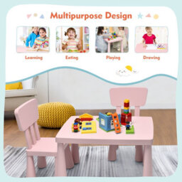 Costway 3 Pcs Kids Table And Chair Set Toddler Activity Center Children Writing Desk - thumbnail 5