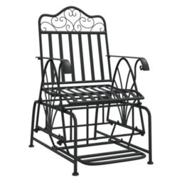 Berkfield Glider Bench 61 Cm Black Steel - thumbnail 2