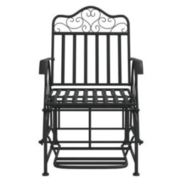 Berkfield Glider Bench 61 Cm Black Steel - thumbnail 3