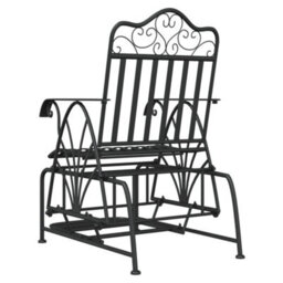 Berkfield Glider Bench 61 Cm Black Steel - thumbnail 5