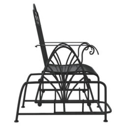Berkfield Glider Bench 61 Cm Black Steel - thumbnail 4