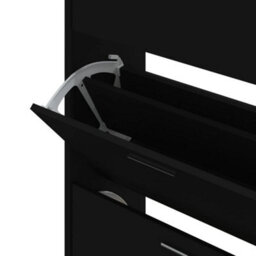 Berkfield Shoe Cabinet Black 63X24X103 Cm Engineered Wood - thumbnail 6