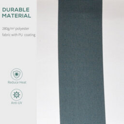 Outsunny Garden Sun Shade Canopy Retractable Awning, 2.5 X 2M, Green And White - thumbnail 4