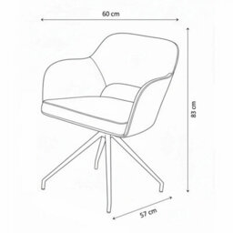 Xample Akante Chicago Blue Swivel Dining Chair Set Of 2 Swivel Return Seat With Fabric Upholstery, Pu Sides & Metal Frame - thumbnail 2