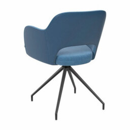 Xample Akante Chicago Blue Swivel Dining Chair Set Of 2 Swivel Return Seat With Fabric Upholstery, Pu Sides & Metal Frame - thumbnail 4