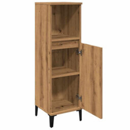 Berkfield Bathroom Cabinet Artisan Oak 30X30X100 Cm Engineered Wood - thumbnail 5
