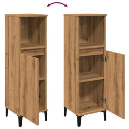 Berkfield Bathroom Cabinet Artisan Oak 30X30X100 Cm Engineered Wood - thumbnail 8